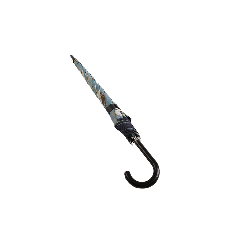 Krajinomalba tisk Pongee With Black Coated Straight Deštník-0E6B0080