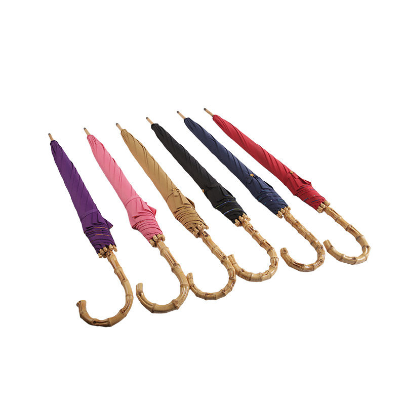 Tmavý větruodolný deštník Pongee, Double Layer Straight-0E6B0159