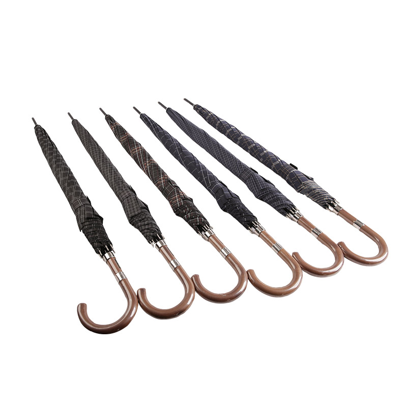 Lehký a vhodný pro muže Pongee Straight deštník-0E6B0362