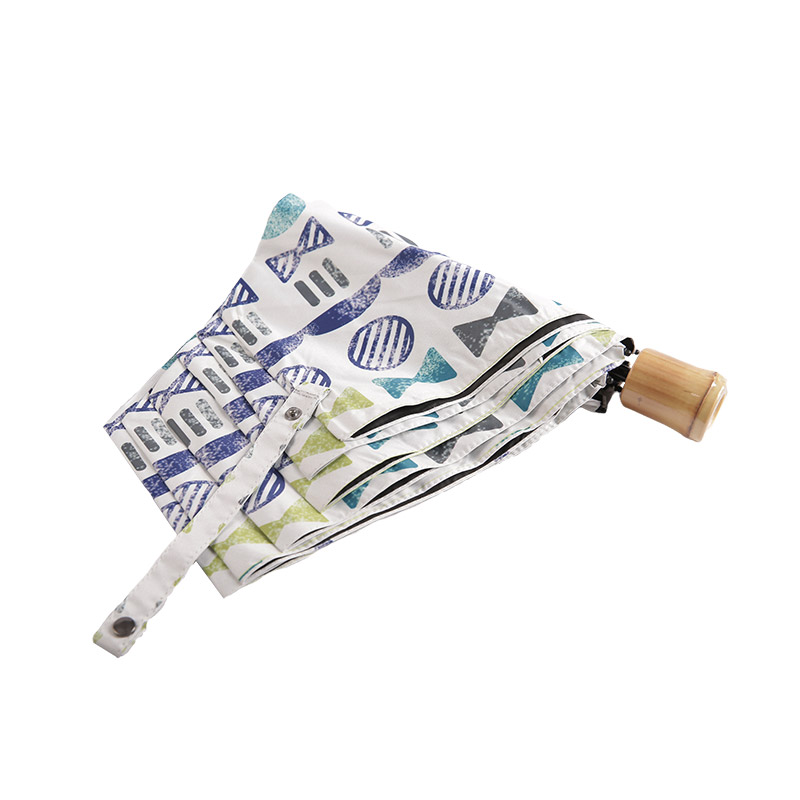 Mini více vzorů Pongee s potaženým trojitým deštníkem-0E6B0423