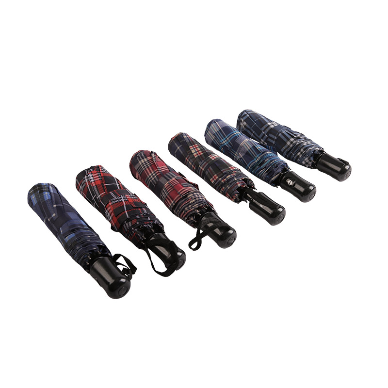 Striped Lattice Shrink Pongee Trojdílný deštník-0E6B0432