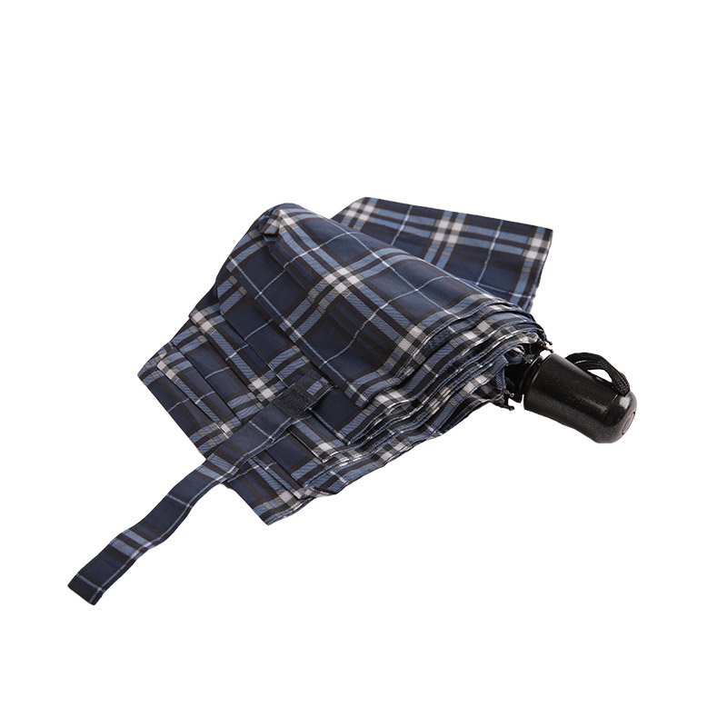 Striped Lattice Shrink Pongee Trojdílný deštník-0E6B0432