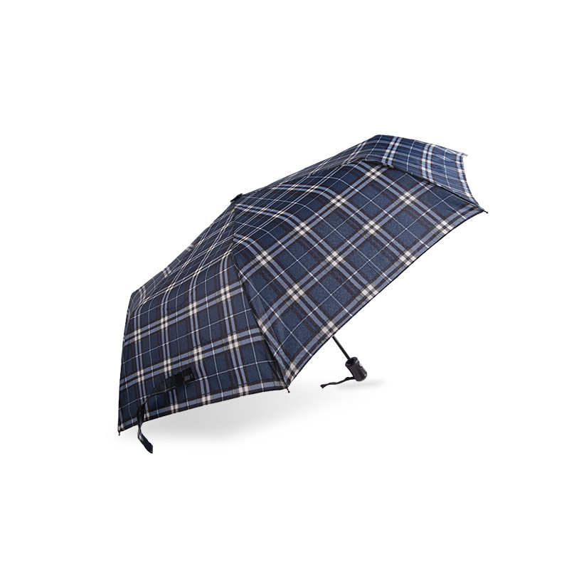 Striped Lattice Shrink Pongee Trojdílný deštník-0E6B0432