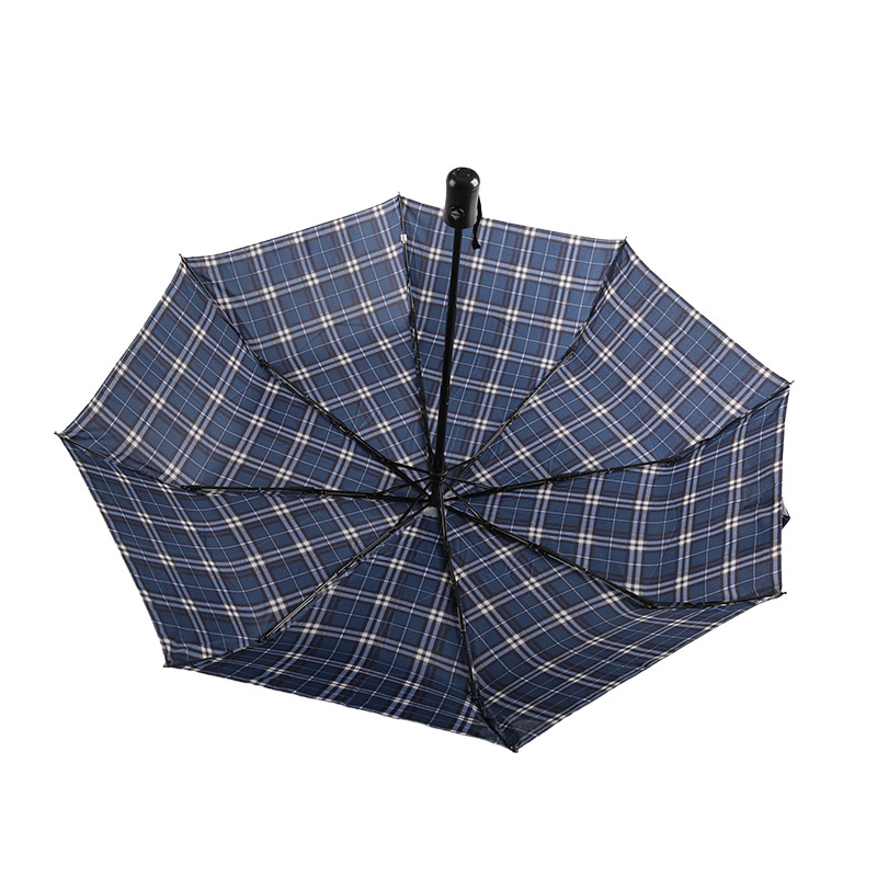 Striped Lattice Shrink Pongee Trojdílný deštník-0E6B0432