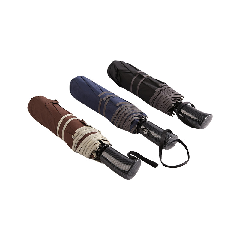 Obchodní styl Coffee Pongee Třísložkový deštník-0E6B0471