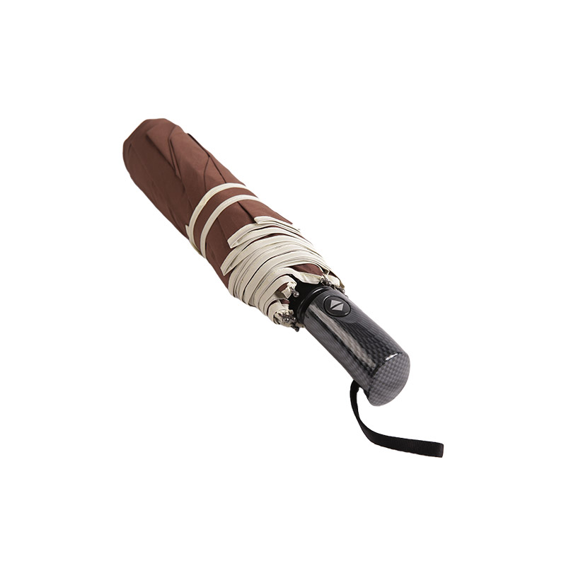 Obchodní styl Coffee Pongee Třísložkový deštník-0E6B0471