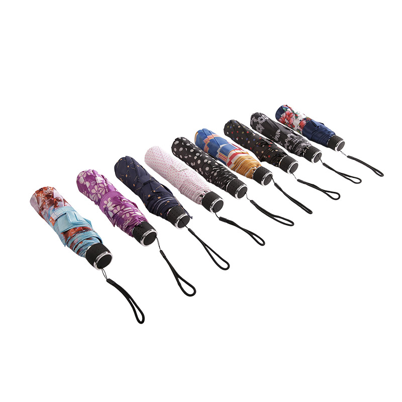 Mini Polka Dots Pongee Třísložkový deštník-0E6B0499