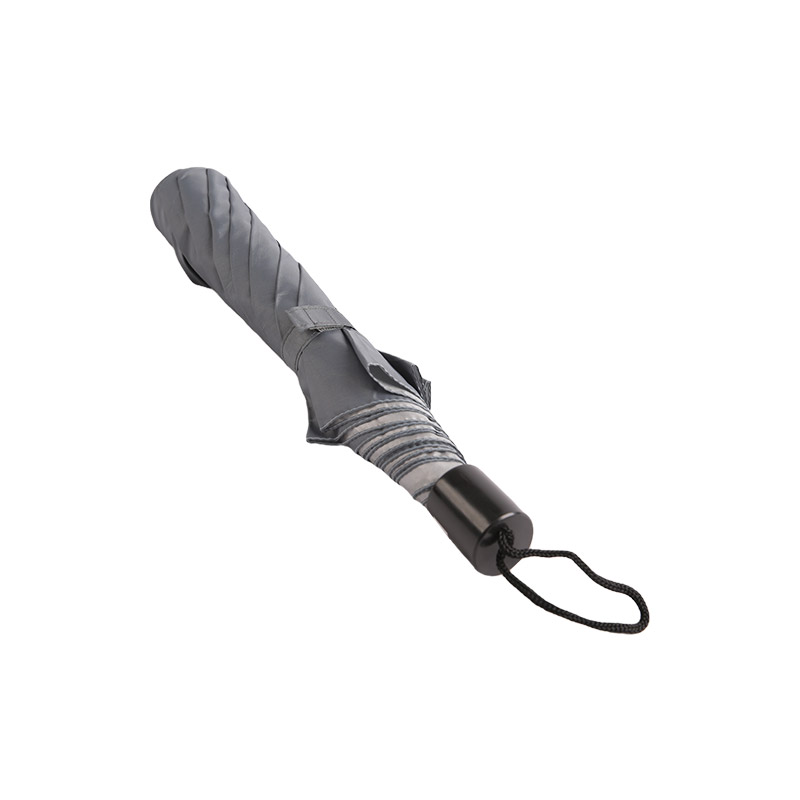 Jednoduchý čistý stříbrný kovový dvousložkový deštník-0E6B0782